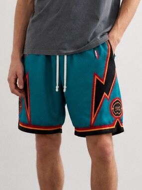 Collect + Select Shorts Small Teal Mesh Basketball Lightning Bolt